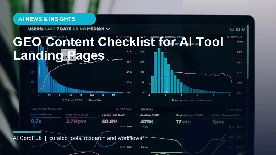 GEO Content Checklist for AI Tool Landing Pages